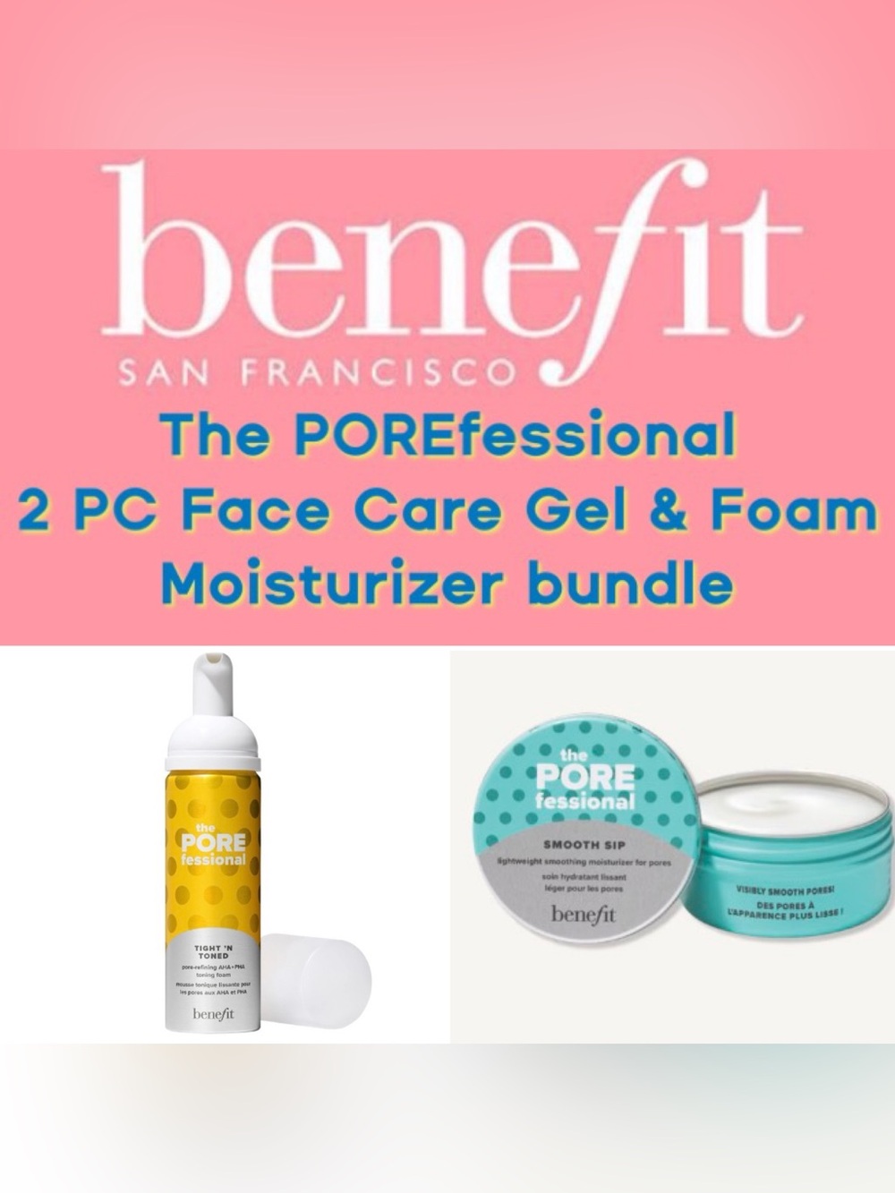 Benefit Cosmetics - The POREfessional 2PC Toner & Gel Moisturizer Bundle!